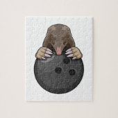 Mole bij Bowling met Bowling ball Legpuzzel (Verticaal)