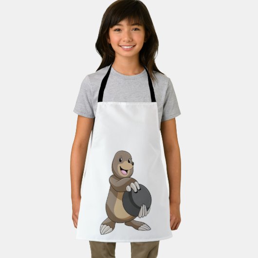 Mole bij Bowling met Bowling ball Schort (Insitu)