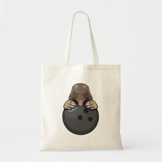 Mole bij Bowling met Bowling ball Tote Bag (Voorkant)