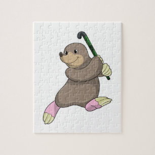 Mole bij Hockey met Hockey bat Legpuzzel