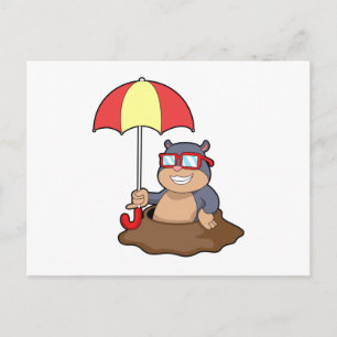 Mole bij Raining met Umbrella Briefkaart