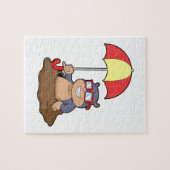 Mole bij Raining met Umbrella Legpuzzel (Horizontaal)