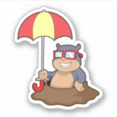 Mole bij Raining met Umbrella Sticker (Voorkant)