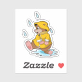 Mole bij Regen met regendruppels Sticker (Vel)