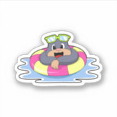Mole bij Zwemmen met Swim ring.PNG Sticker (Voorkant)