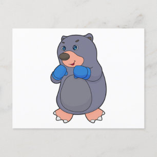 Mole Boksen Boxer Bokshandschoenen Briefkaart