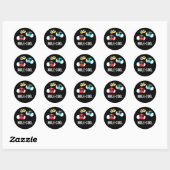 Mole-Cool Funny Molecule Pun Dark BG Ronde Sticker (Vel)