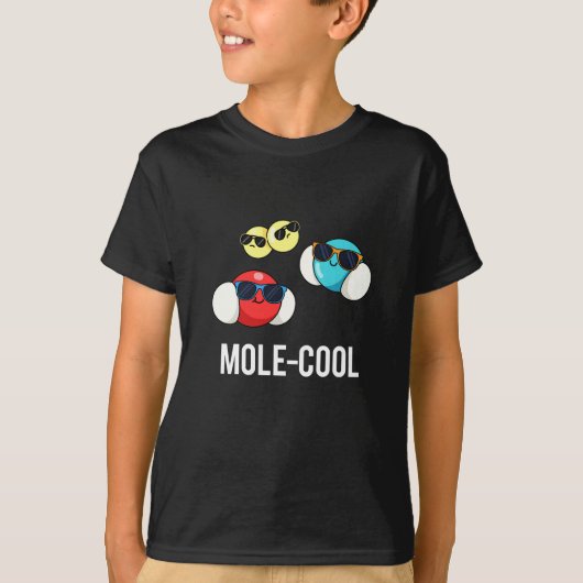 Mole-Cool Funny Molecule Pun Dark BG T-shirt (Voorkant)