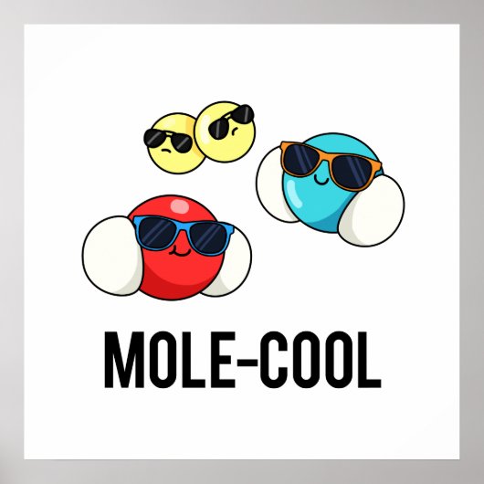 Mole-Cool Funny Molecule Pun Poster (Voorkant)