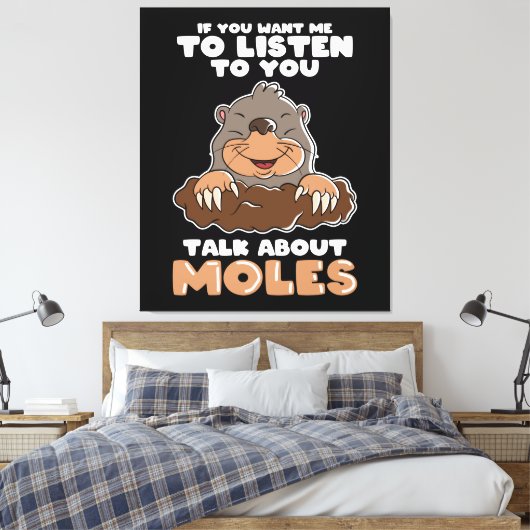 Mole Day Funny Mole praat over Mole Canvas Afdruk (Insitu (Slaapkamer))