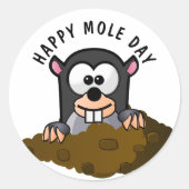 Mole Day Ronde Sticker (Voorkant)