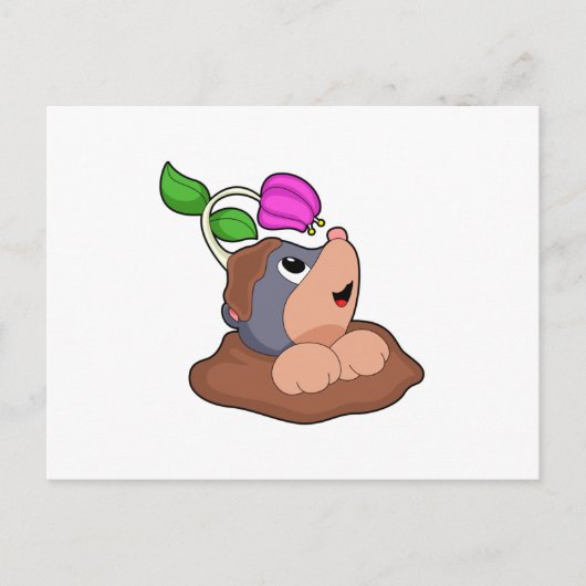 Mole Earth Flower Briefkaart (Voorkant)