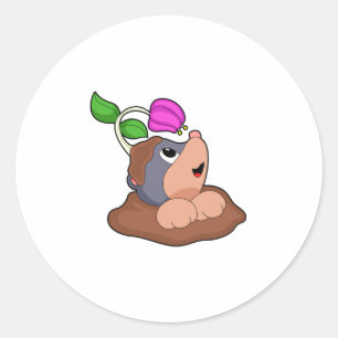 Mole Earth Flower Ronde Sticker