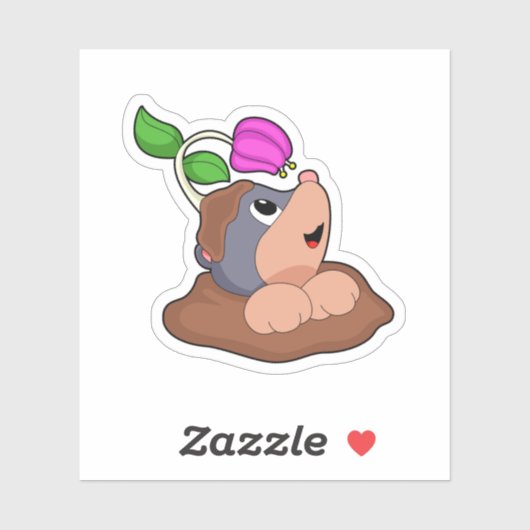 Mole Earth Flower Sticker (Vel)