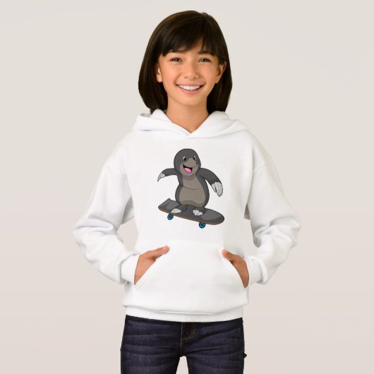 Mole en skate avec skateboard (Devant entier)