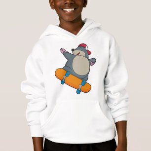 Mole en skate avec skateboard
