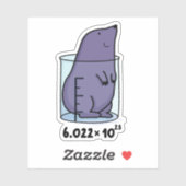 Mole Equation Cute Mole Dans Un Sticker De Pun Béc (Feuille)