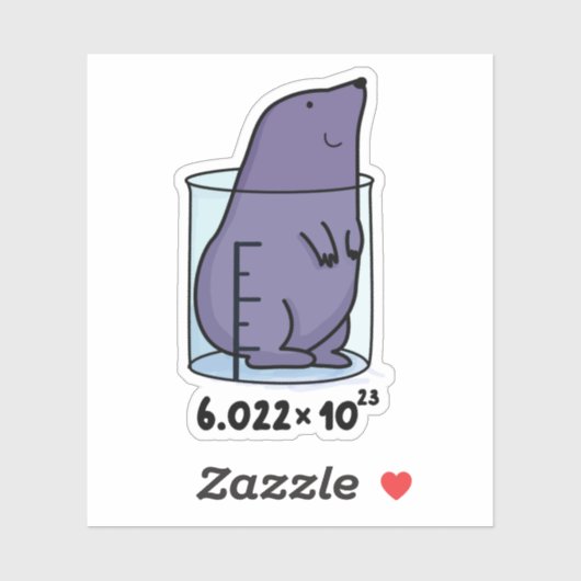 Mole Equation Cute Mole Dans Un Sticker De Pun Béc (Feuille)