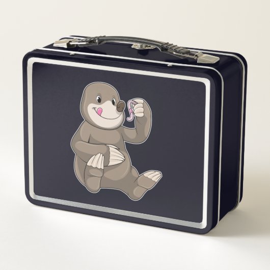 Mole met aardworm (Achterkant)