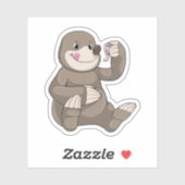 Mole met aardworm sticker (Vel)