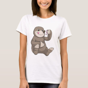 Mole met aardworm t-shirt