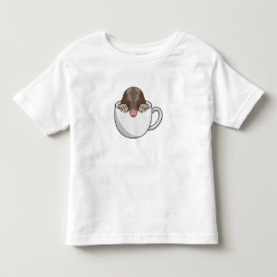 Mole met beker koffie kinder shirts