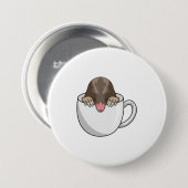 Mole met beker koffie ronde button 7,6 cm (Voorkant /achterkant)