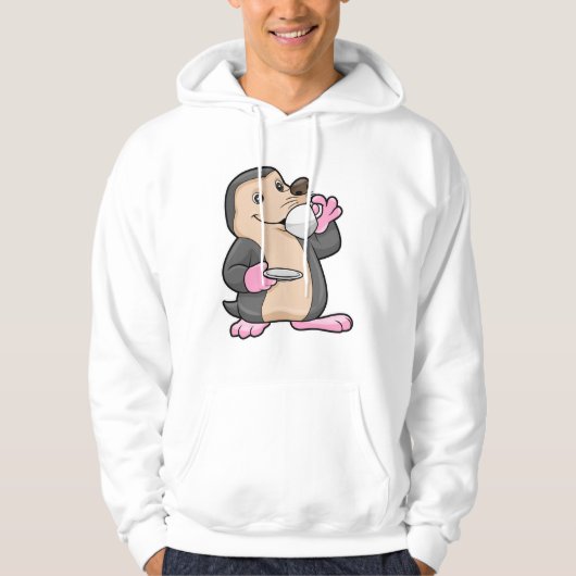 Mole met Cup Koffie & saucer Hoodie (Voorkant)