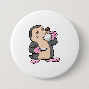 Mole met Cup Koffie & saucer Ronde Button 7,6 Cm