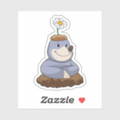 Mole met Daisy Flower Sticker (Vel)