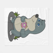 Mole met Donut Fleece Deken (Voorkant (Horizontaal))