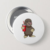 Mole met Drink mok Ronde Button 7,6 Cm (Voorkant /achterkant)