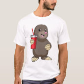 Mole met Drink mok T-shirt (Voorkant)