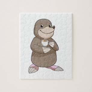 Mole met koffiebeker legpuzzel