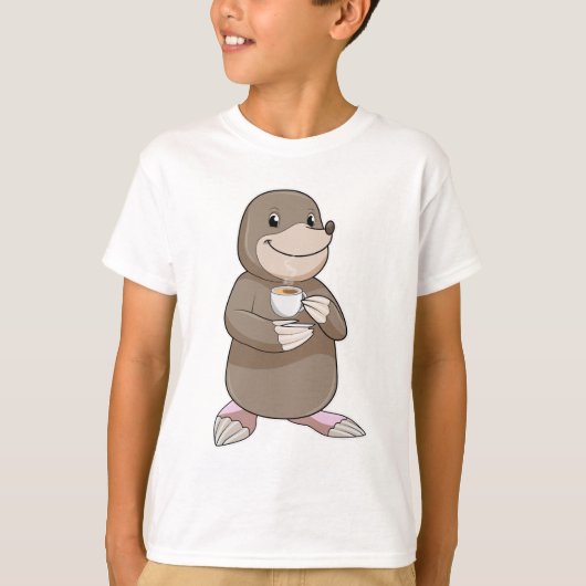 Mole met koffiebeker t-shirt (Voorkant)