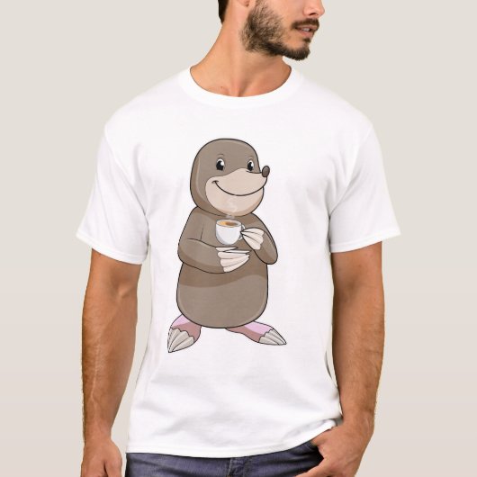 Mole met koffiebeker t-shirt (Voorkant)
