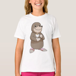 Mole met koffiebeker t-shirt