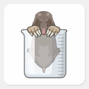 Mole met maatbekertje vierkante sticker