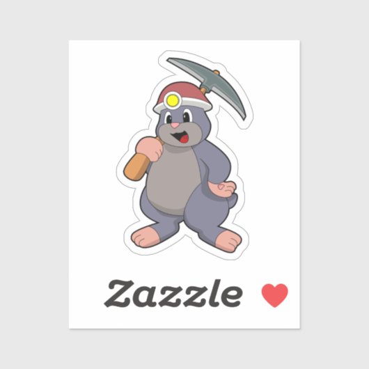Mole met Pickaxe Sticker (Vel)