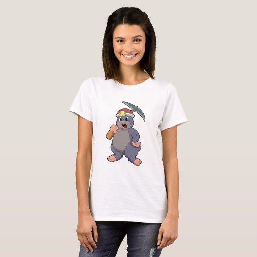 Mole met Pickaxe T-shirt (Voorkant volledig)