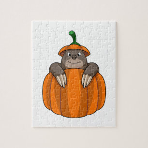 Mole met pompoen legpuzzel