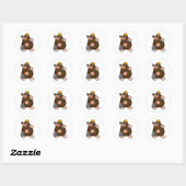 Mole met schittering en hard pet ronde sticker (Vel)
