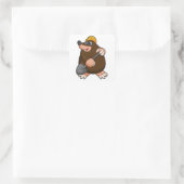 Mole met schittering en hard pet vierkante sticker (Tas)