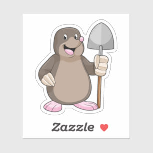 Mole met schoppen sticker