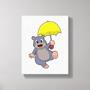 Mole met Umbrella Canvas Afdruk