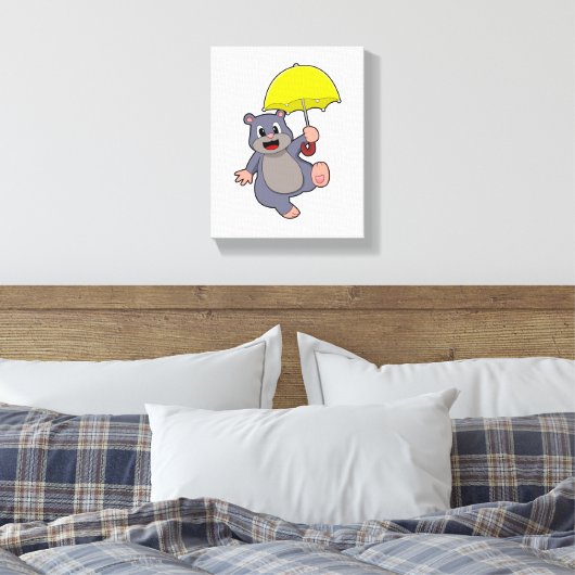 Mole met Umbrella Canvas Afdruk (Insitu (Slaapkamer))