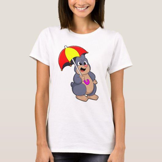 Mole met Umbrella T-shirt (Voorkant)