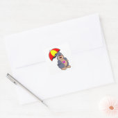 Mole met Umbrella Vierkante Sticker (Envelop)