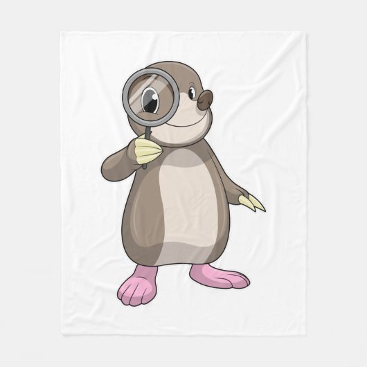 Mole met vergrootglas fleece deken (Voorkant)