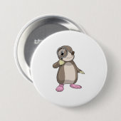 Mole met vergrootglas ronde button 7,6 cm (Voorkant /achterkant)